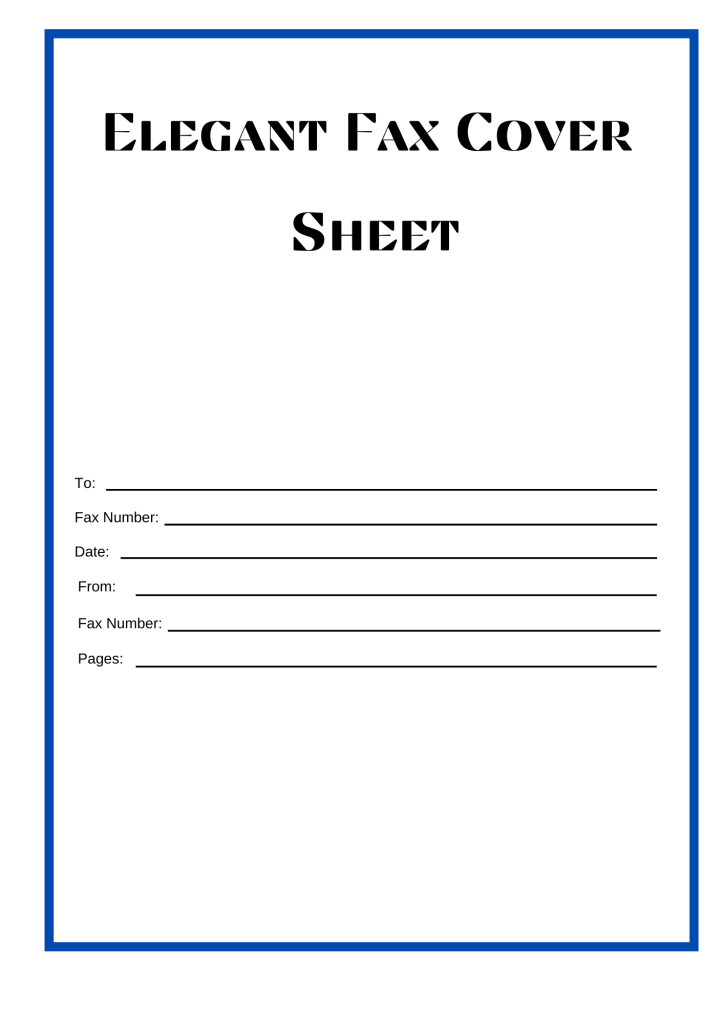 Elegant Fax Cover Letter Sample