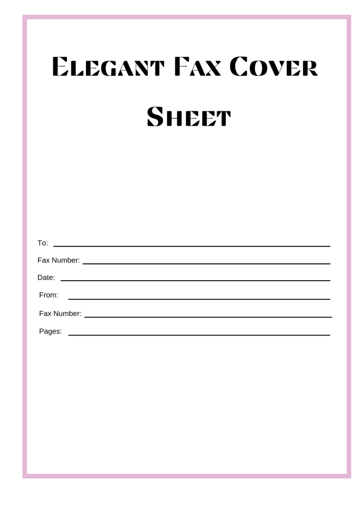 Printable Elegant Fax Cover Sheet