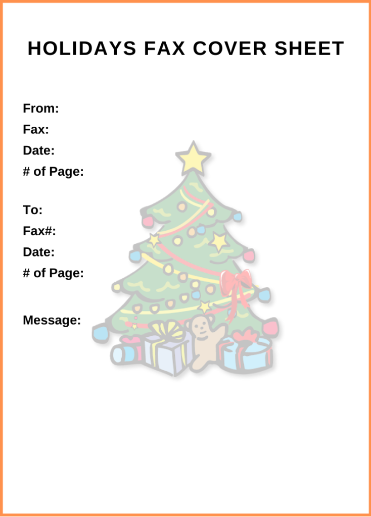 Holiday Fax Cover Sheet